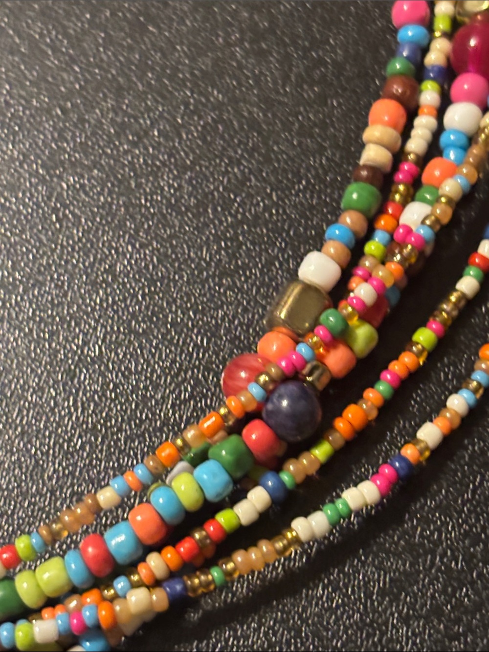 Chico's Multicolor Seed-Bead Tassel Necklace with Gem Pendant - Picture 10 of 16
